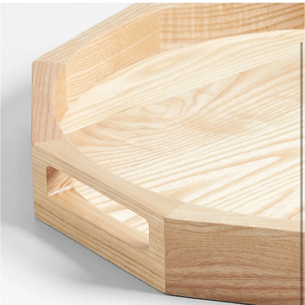 New! Crate&Barrel natural finish wooden serving tray